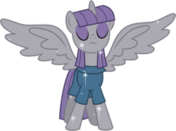 Size: 650x484 | Tagged: safe, artist:nano23823, character:maud pie, species:alicorn, species:pony, .svg available, eyes closed, female, mare, maudicorn, race swap, simple background, solo, sparkles, spread wings, svg, transparent background, vector, wings