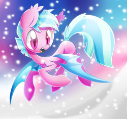 Size: 1066x1000 | Tagged: safe, artist:pegasisters82, oc, oc only, oc:morning frost, species:bat pony, bat pony oc, bat wings, flying, snowy, solo, wings