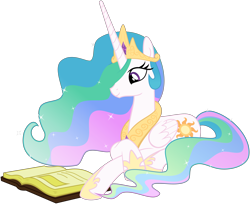 Size: 4219x3438 | Tagged: safe, artist:takua770, character:princess celestia, species:pony, .svg available, absurd resolution, book, female, mare, simple background, solo, svg, transparent background, vector