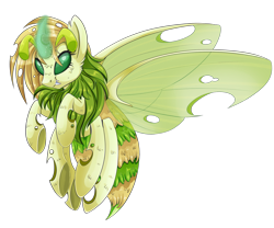 Size: 1500x1247 | Tagged: safe, artist:blackfreya, species:changeling, bee, beeling, flying, green changeling, simple background, solo, transparent background