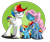 Size: 900x758 | Tagged: safe, artist:ellisarts, character:bowtie (g1), character:rainbow blaze, character:rainbow dash, species:pony, g1, bow tie, colt, family, filly, male, starshine, tail bow