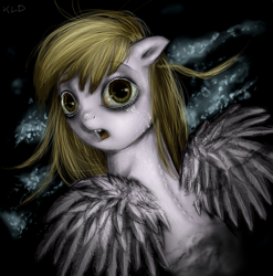 Size: 640x648 | Tagged: safe, artist:klalaskaxd, character:derpy hooves, species:pegasus, species:pony, crying, female, mare