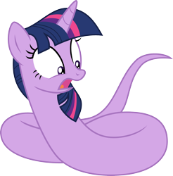 Size: 2191x2226 | Tagged: safe, artist:kaylathehedgehog, character:twilight sparkle, female, horrified, inkanyamba, open mouth, ophidiophobia, original species, scared, simple background, snake, snake pony, solo, species swap, spell gone wrong, transparent background, twilight snakle, vector, wide eyes