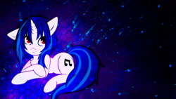 Size: 2560x1440 | Tagged: safe, artist:sgtwaflez, artist:shelmo69, character:dj pon-3, character:vinyl scratch, female, solo, space, wallpaper