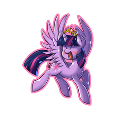 Size: 1024x1024 | Tagged: safe, artist:tikrs007, character:twilight sparkle, character:twilight sparkle (alicorn), species:alicorn, species:pony, female, happy, mare, new crown, simple background, solo, transparent background