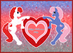 Size: 2872x2088 | Tagged: safe, artist:faerie-starv, g1, heart, purple valentine twin, valentine twins, white valentine twin
