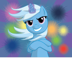 Size: 1024x864 | Tagged: safe, artist:mysteriouskaos, character:trixie, fireworks, grin, vector