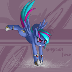 Size: 1000x1000 | Tagged: safe, artist:starlightspark, oc, oc only, oc:grayscale force, crisis equestria, solo