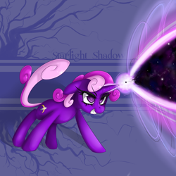 Size: 1000x1000 | Tagged: safe, artist:starlightspark, oc, oc only, oc:starlight shadow, action pose, crisis equestria, solo