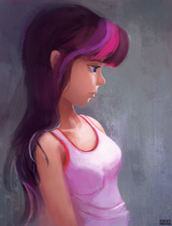 Size: 1000x1314 | Tagged: safe, artist:ajvl, character:twilight sparkle, species:human, clothing, female, humanized, solo