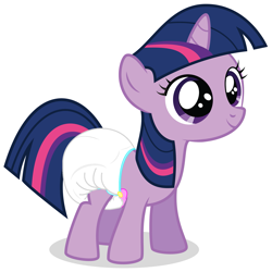 Size: 1875x1875 | Tagged: safe, artist:midnight--blitz, artist:mlpcutepic, character:twilight sparkle, baby, diaper, diaper edit, female, filly, filly twilight sparkle, poofy diaper, solo