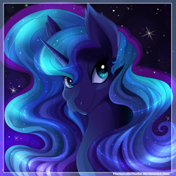 Size: 3000x3000 | Tagged: safe, artist:thenornonthego, character:princess luna, female, high res, portrait, solo, three quarter view