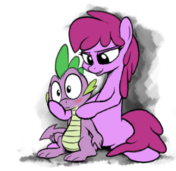 Size: 982x953 | Tagged: safe, artist:epulson, character:berry punch, character:berryshine, character:spike, berryspike, blushing, cropped, female, i am an adult, i need an adult, male, shipping, straight