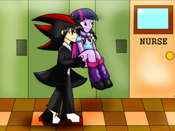 Size: 1256x940 | Tagged: safe, artist:soul-yagami64, character:twilight sparkle, species:human, my little pony:equestria girls, crossover, equestria girls-ified, humanized, request, shadow the hedgehog, sonic the hedgehog (series)