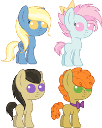 Size: 451x561 | Tagged: dead source, safe, artist:sararini, oc, oc only, parent:carrot cake, parent:davenport, parent:derpy hooves, parent:doctor muffin top, parent:trixie, adoptable, adopted, crack shipping, foal, magical lesbian spawn, offspring, parent:arpeggio, parent:florina tart, parent:roxie