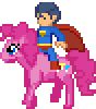 Size: 88x100 | Tagged: safe, artist:spookitty, character:pinkie pie, animated, dc comics, female, pixel art, starbound, superman