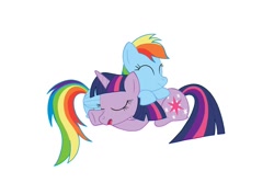 Size: 1024x724 | Tagged: safe, artist:bcrich40, character:rainbow dash, character:twilight sparkle, ship:twidash, female, lesbian, shipping, sleeping, smiling
