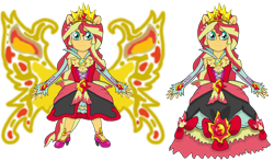Size: 1024x601 | Tagged: safe, artist:pokecure123, character:sunset shimmer, my little pony:equestria girls, beautiful, clothing, dress, hilarious in hindsight, magical girl, magical sunset-chan, precure, sunset phoenix