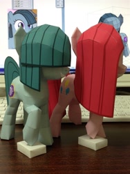 Size: 979x1305 | Tagged: safe, artist:robi, character:marble pie, character:pinkamena diane pie, character:pinkie pie, papercraft, pie sisters, pie twins, pixiv, sisters, twins