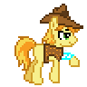 Size: 96x96 | Tagged: safe, artist:anonycat, artist:ban_mido, artist:deathpony, character:braeburn, desktop ponies, animated, broken leg, limp, male, simple background, solo, transparent background, walk cycle