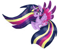 Size: 546x449 | Tagged: safe, artist:chiuuchiuu, character:twilight sparkle, character:twilight sparkle (alicorn), species:alicorn, species:pony, female, mare, rainbow power, simple background, solo, transparent background