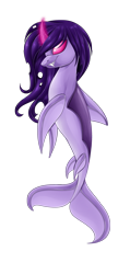 Size: 950x2000 | Tagged: safe, artist:blackfreya, species:changeling, dolphin, hybrid, male, purple changeling, simple background, solo, transparent background
