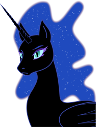 Size: 3869x5047 | Tagged: safe, artist:bugsydor, artist:leovictor, edit, character:nightmare moon, character:princess luna, absurd resolution, eyelashes, female, frown, lidded eyes, missing accessory, simple background, solo, transparent background, vector