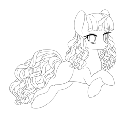 Size: 993x933 | Tagged: safe, artist:shusu, character:tropical dream, episode:princess spike, g4, my little pony: friendship is magic, background pony, monochrome, prone, solo