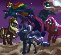 Size: 4000x3600 | Tagged: safe, artist:dreamyart, artist:dreamyartcosplay, character:applejack, character:fluttershy, character:nightmare applejack, character:nightmare fluttershy, character:nightmare pinkie pie, character:nightmare rainbow dash, character:nightmare rarity, character:nightmare twilight sparkle, character:pinkie pie, character:rainbow dash, character:rarity, character:twilight sparkle, ask nightmare mane 6, ask nightmare six, mane six, nightmare mane 6, nightmare six, nightmarified, we're doomed, xk-class end-of-the-world scenario