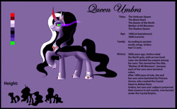 Size: 1024x635 | Tagged: safe, artist:yula568, oc, oc only, oc:mother umbra, species:umbrum, color palette, origin story, reference sheet, stupid sexy mombra