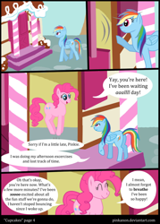Size: 900x1260 | Tagged: safe, artist:pinkanon, character:pinkie pie, character:rainbow dash, species:earth pony, species:pegasus, species:pony, comic:cupcakes the comic, fanfic:cupcakes, comic, female, grimdark series, grotesque series, mare, sugarcube corner