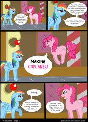 Size: 1000x1390 | Tagged: safe, artist:pinkanon, character:pinkie pie, character:rainbow dash, species:earth pony, species:pegasus, species:pony, comic:cupcakes the comic, fanfic:cupcakes, comic, female, grimdark series, grotesque series, mare