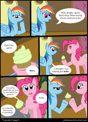 Size: 1000x1390 | Tagged: safe, artist:pinkanon, character:pinkie pie, character:rainbow dash, species:earth pony, species:pegasus, species:pony, comic:cupcakes the comic, fanfic:cupcakes, comic, cupcake, female, grimdark series, grotesque series, mare