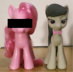 Size: 467x457 | Tagged: safe, artist:hashbro, character:octavia melody, character:pinkie pie, species:earth pony, species:pony, 3d, 3d print, brushable, censored, irl, photo, toy