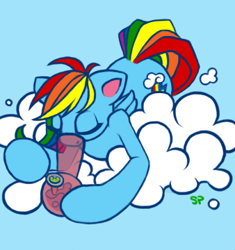 Size: 338x360 | Tagged: safe, artist:stoney pony, character:rainbow dash, bong, cloud, drugs, marijuana, pot