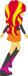 Size: 837x2241 | Tagged: safe, artist:nano23823, character:sunset shimmer, my little pony:equestria girls, .svg available, back, boots, clothing, female, leather jacket, leaving, raised leg, rear view, simple background, skirt, solo, svg, transparent background, vector, walking