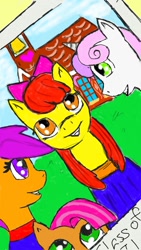 Size: 720x1280 | Tagged: safe, artist:arcanelexicon, character:apple bloom, character:babs seed, character:scootaloo, character:sweetie belle, species:pegasus, species:pony, cutie mark, graduation