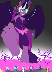 Size: 2058x2829 | Tagged: safe, artist:final7darkness, character:blueberry cake, character:cloudy kicks, character:midnight sparkle, character:mystery mint, character:normal norman, character:principal abacus cinch, character:twilight sparkle, character:twilight sparkle (scitwi), species:eqg human, equestria girls:friendship games, g4, my little pony: equestria girls, my little pony:equestria girls, barefoot, blueberry cake, cloudy kicks, feet, foot fetish, foot focus, giantess, macro, midnight sparkle, request, requested art, soles