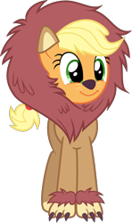 Size: 3562x6000 | Tagged: safe, artist:sakatagintoki117, character:applejack, episode:scare master, g4, my little pony: friendship is magic, .svg available, applelion, big cat, clothing, costume, female, lion, simple background, solo, transparent background, vector
