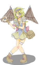 Size: 1500x2500 | Tagged: safe, artist:applestems, character:derpy hooves, species:human, eyepatch, female, humanized, magical girl, solo, winged humanization