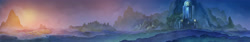 Size: 5284x881 | Tagged: safe, artist:cmaggot, artist:simbaro, castle of the royal pony sisters, everfree forest, lullaby for a princess, no pony, panorama, ponyville, scenery, scenery porn, stars, twilight (astronomy)