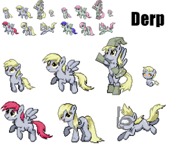 Size: 804x669 | Tagged: safe, artist:dmn666, character:derpy hooves, character:dipsy hooves, character:dizzy hooves, species:earth pony, species:pony, species:unicorn, baby, baby pony, clothing, costume, crossover, dizzy hooves, filly, paper bag, paper bag wizard, pixel art, pokémon, ponymon, scuba, simple background, ski doo, transparent background, wet mane, wingless
