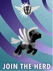 Size: 3240x4320 | Tagged: safe, artist:regolithx, species:pegasus, species:pony, armor, join the herd, poster, propaganda, royal guard