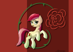 Size: 1024x733 | Tagged: safe, artist:shikogo, character:roseluck, female, flower, rose, solo
