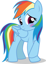 Size: 3345x4628 | Tagged: safe, artist:benybing, character:rainbow dash, blushing, cute, dashabetes, female, shy, simple background, solo, transparent background, vector