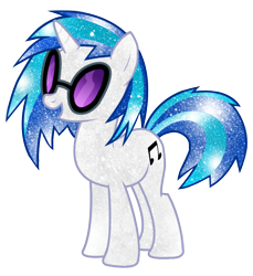 Size: 856x934 | Tagged: safe, artist:digiradiance, character:dj pon-3, character:vinyl scratch, species:pony, species:unicorn, cutie mark, female, galaxy, hooves, horn, mare, open mouth, simple background, solo, sunglasses, transparent background, vector