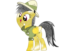Size: 963x830 | Tagged: safe, artist:ambits, artist:digiradiance, character:daring do, female, galaxy, open mouth, simple background, solo, transparent background, vector