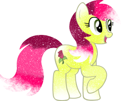 Size: 900x748 | Tagged: safe, artist:digiradiance, artist:thejourneysend, character:roseluck, female, galaxy, open mouth, raised hoof, simple background, solo, transparent background, vector