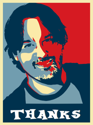 Size: 700x936 | Tagged: safe, artist:mabu, 30 minute art challenge, hope poster, m.a. larson, meme, poster, silly, thanks m.a. larson