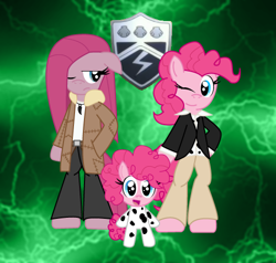Size: 500x475 | Tagged: safe, artist:sonic-chaos, character:pinkamena diane pie, character:pinkie pie, anime, clothing, crossover, filly, hitman, hitman reborn, lighting, mafia, reborn, suit